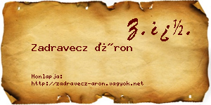Zadravecz Áron névjegykártya