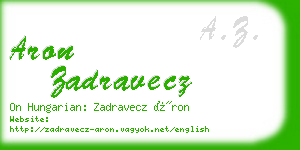 aron zadravecz business card